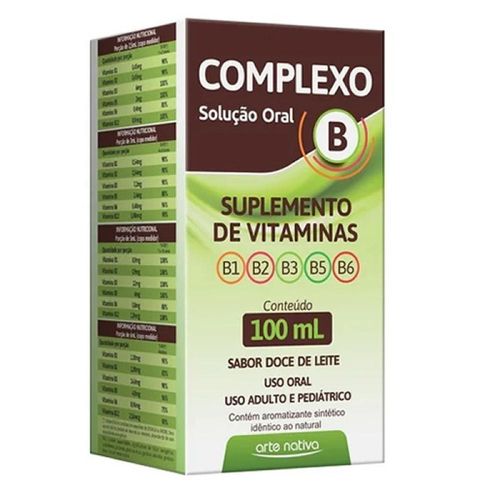 Complexo B Arte Nativa Sabor Doce de Leite Solução de Uso Oral 100ml