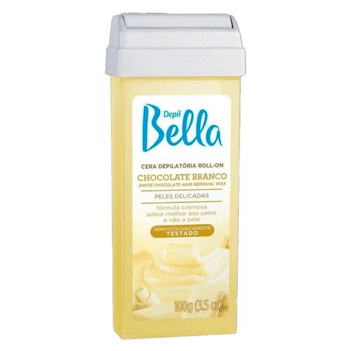 Cera Depilatória Depil Bella Roll-On Sabor Chocolate Branco 100g