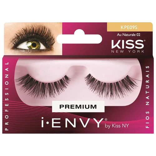 Cílios Postiços Kiss New York I-Envy Premium Au Naturale Nº 02 com 1 Par