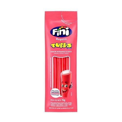 Mini Bala de Gelatina TUbes Morango Fini 15g