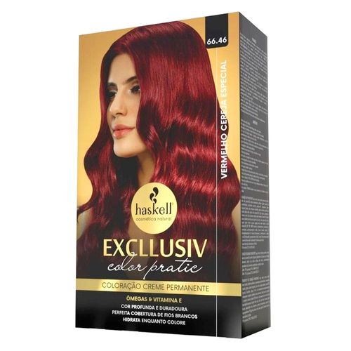 Kit Coloração Creme Excllusiv Color Pratic Haskell Cor Nº 66.46 Vermelho Cereja Especial com 1 Unidade