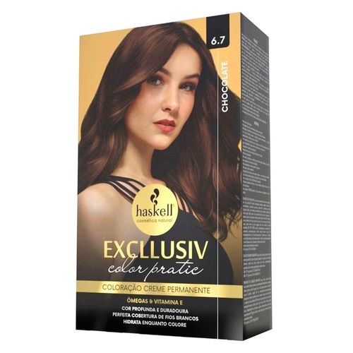 Kit Coloração Haskell Excllusiv Color Practic Cor Nº 6.7 Chocolate com 1 Unidade