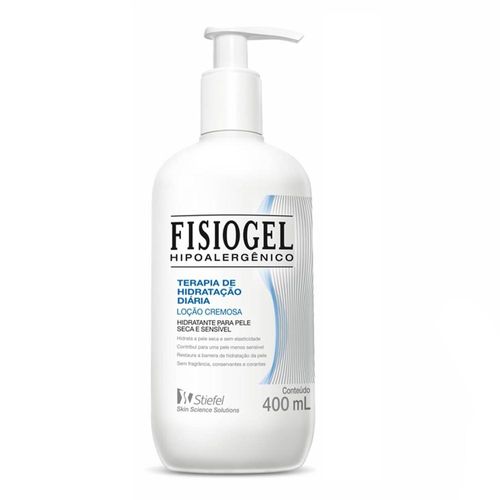 Loção Cremosa Hidratante sem Perfume Fisiogel Terapia de Hidratação Diária Frasco 400ml