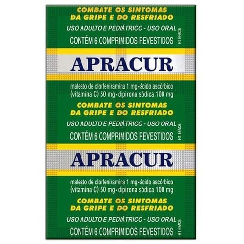 Apracur 1mg + 100mg + 50mg Blíster com 6 Comprimidos Revestidos