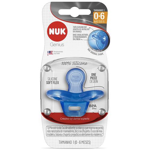 Chupeta de Silicone NUK Tamanho 1 Genius 0 a 6 meses com 1 Unidade