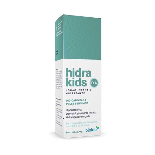 Loção Hidratante Infantil Hidra Kids D.A. Pele Sensível Loção 200g