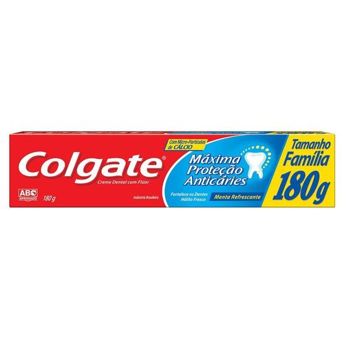 Creme Dental Colgate Máxima Proteção Anticáries Menta Refrescante 180g