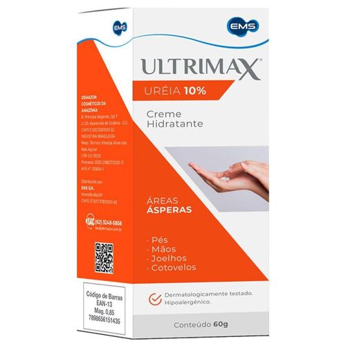 Creme Hidratante Áreas Ásperas Ultrimax EMS Uréia 10% 60g