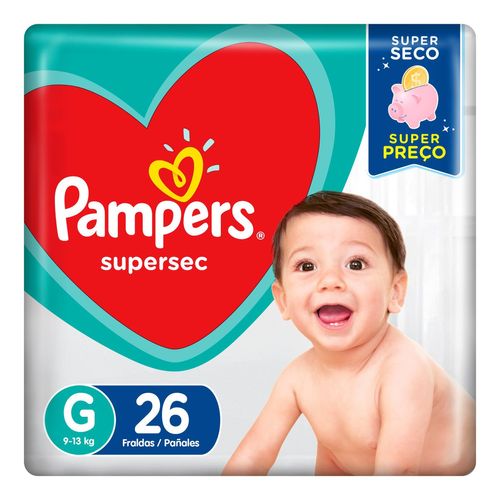 Fralda Pampers Supersec Pacotão G com 26 unidades