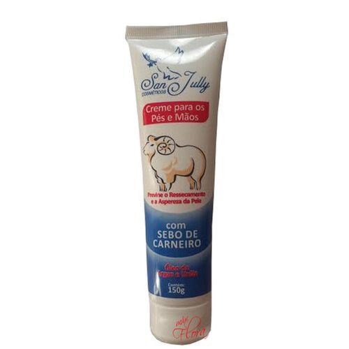 Creme Sebo de Carneiro San Jully Pés e Mãos 150g