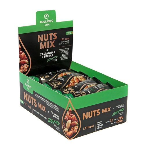Barra Equilíbrio Vita Sabor Nuts & Fruits Zero Açúcar com 12 Unidades com 25g