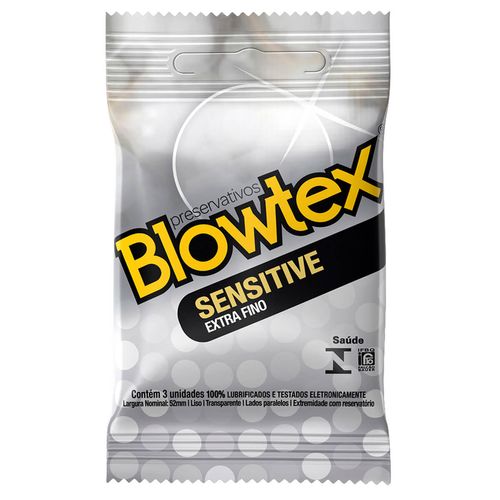 Preservativo Blowtex Sensitive Extra Fino com 3 Unidades
