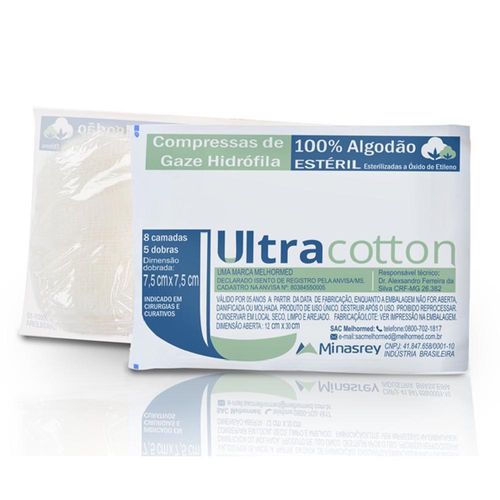 Compressas de Gaze Ultracotton 11 Fios com 10 Unidades