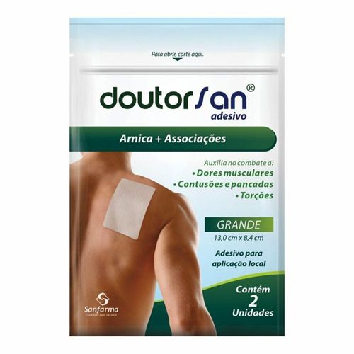 Doutorsan Arnica Adesiva Tamanho Grande 13cm X 8,4cm com 2 Unidades
