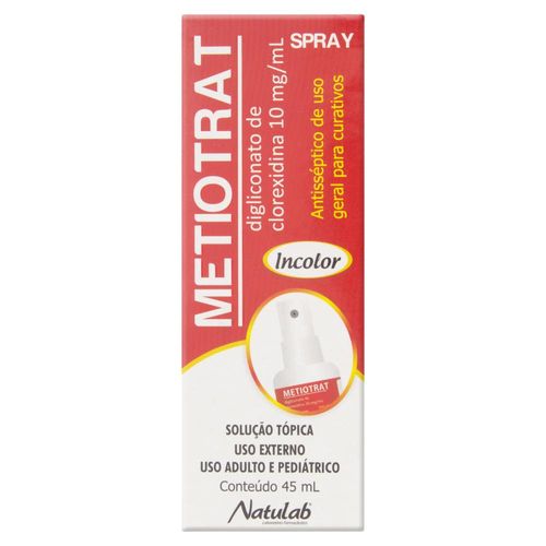 Metiotrat 10mg/ml Solução de Uso Dermatológico Frasco Spray 45ml