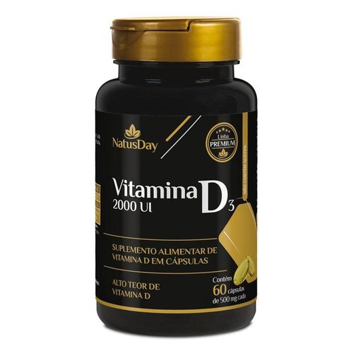 Vitamina D3 2000UI Natusday com 60 Cápsulas com 500mg