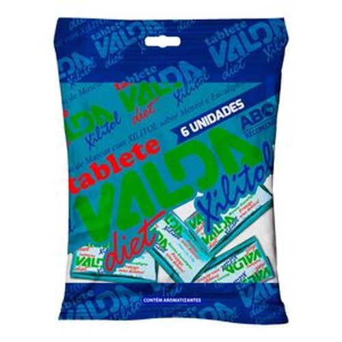 Goma de Mascar Diet Valda com 6 Tabletes
