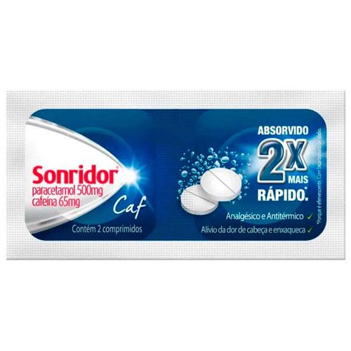 Sonridor Caf 500mg + 65mg com 12 Blísteres com 2 Comprimidos Efervescentes