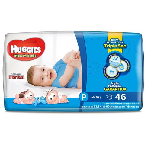 Fralda Huggies Tripla Proteção Mega P com 46 Unidades