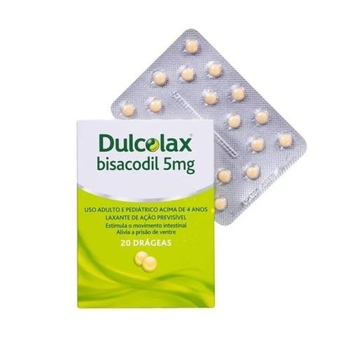 Dulcolax 5mg com 20 Drágeas com Revestimento Entérico