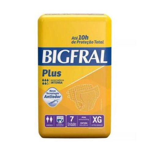 Fralda Geriátrica Bigfral Plus XG com 7 Unidades