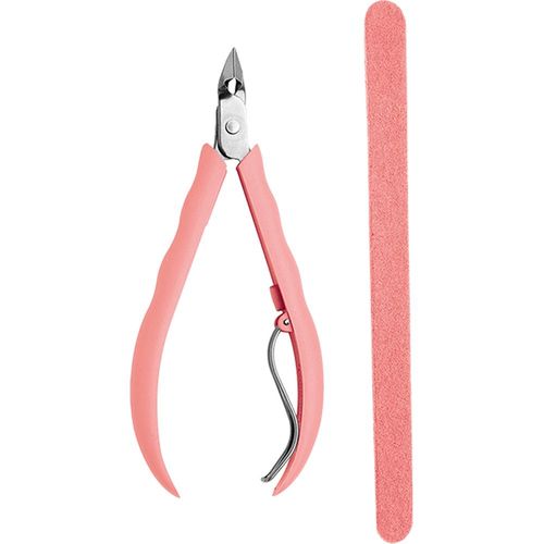 Kit Sandy Mundial Rosa com 1 Alicate para Cutícula + 1 Lixa de Unha
