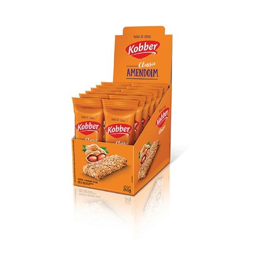 Barra de Cererais Classic Amendoim Kobber com 12 Unidades com 20g