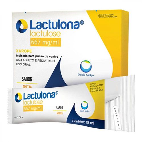 Lactulona 667mg/ml Xarope Sabor Ameixa com 10 Sachês com 15ml