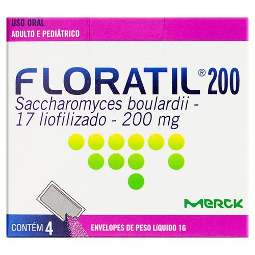 Floratil 200mg/g Pó de Uso Oral com 4 Envelopes com 1g