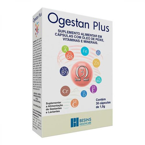 Suplemento Alimentar Ogestan Plus com 30 Cápsulas com 1,0g