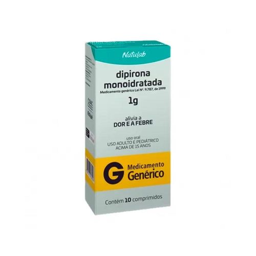 Dipirona Monoidratada 1g Natulab com 10 Comprimidos