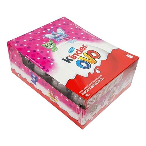 Display com Chocolates Kinder Ovo Surpresas Caixa com 12 Unidades com 20g
