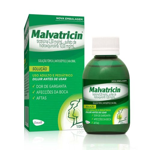 Malvatricin 0,3mg/ml + 10mg/ml Solução de Uso Oral Frasco 100ml