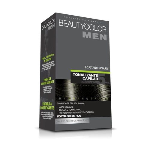 Kit Beauty Color Gel Tonalizante Capilar Men Castanho Claro com 1 Unidade