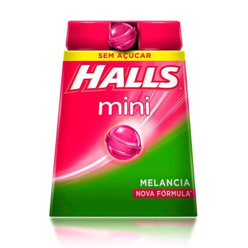 Mini Balas Halls Sabor Melancia sem Açúcar 15g