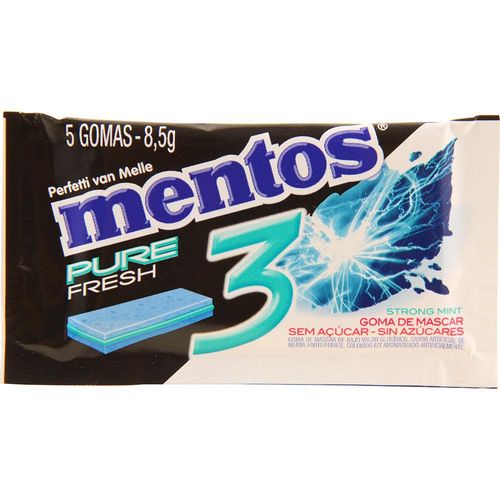 Gomas de Mascar Mentos Pure Fresh 3 Strong Mint 8.5g