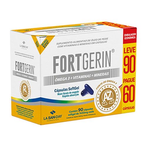 FortGerin AZ + Ômega 1000mg Pague 60 e Leve 90 Cápsulas com 1450mg