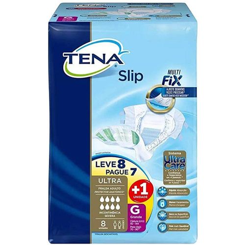Fralda Geriátrica Tena Slip UltraCare G Pague 7 e Leve 8 Unidades