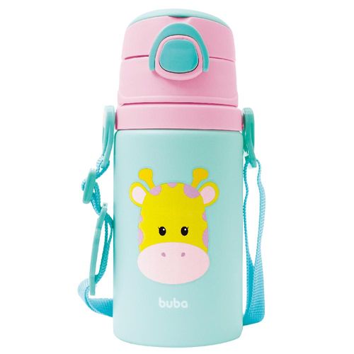 Garrafa Térmica com Canudo Buba Animal Fun Girafa 400ml