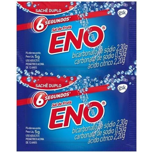 Sal de Frutas Eno Pó Efervescente de Uso Oral Tradicional com 2 Envelopes com 5g