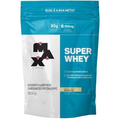 Refil Super Whey Max Titanium Sabor Baunilha 900g