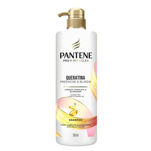 Shampoo Pantene Queratina Preenche e Blinda Pump 510ml