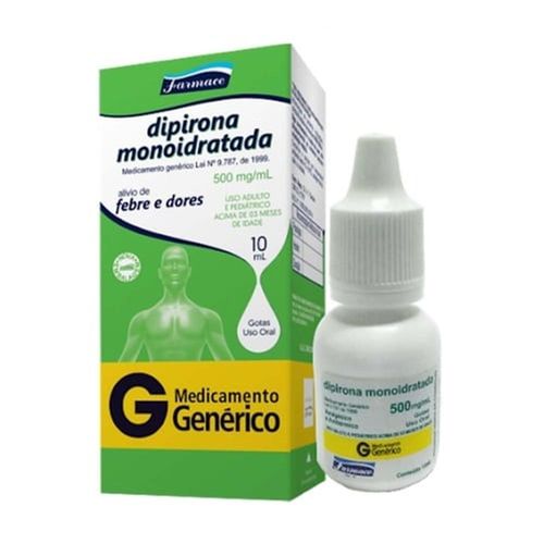 Dipirona Monoidratada 500mg/ml Solução de Uso Oral Frasco Gotejador 10ml