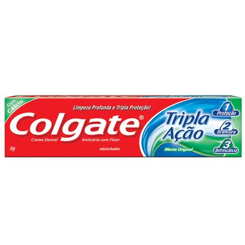 Creme Dental Colgate Tripla Ação Menta Original Pague 70g e Leve 90g