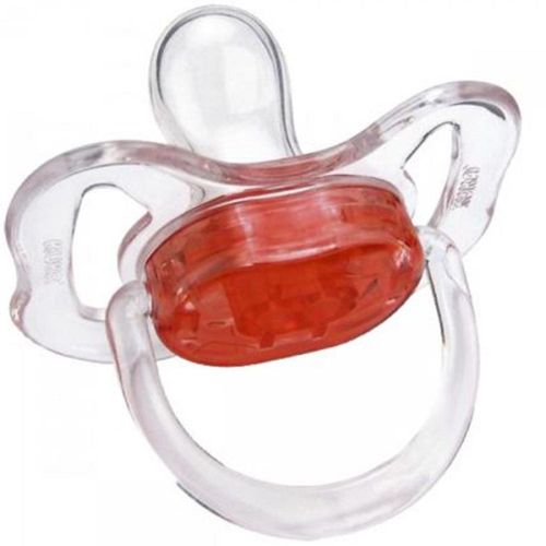 Chupeta Kuka Cristal Color Tamanho Nº 1 Ortodôntica Silicone Vermelho com 1 Unidade