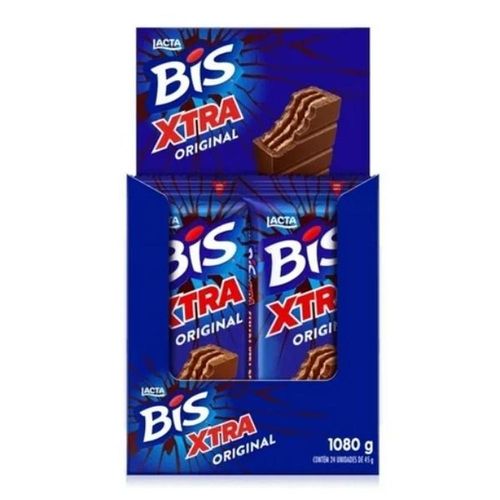 Display com Chocolates Bis Xtra Lacta com 24 Unidades com 45g
