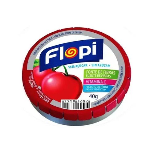 Balas Flopi Balas Lata Cereja sem Açúcar 40g