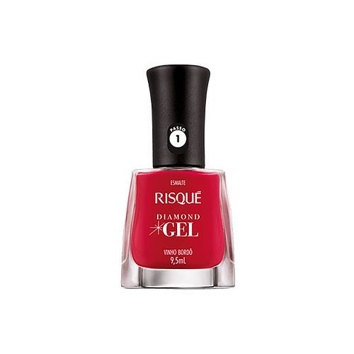 Esmalte Risqué Diamond Gel Vinho Bordô 9,5ml