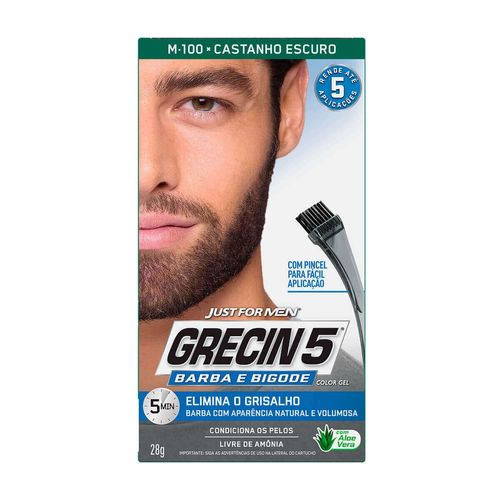 Tonalizante Para Barba e Bigode Grecin 5 Castanho Escuro com 1 Unidade