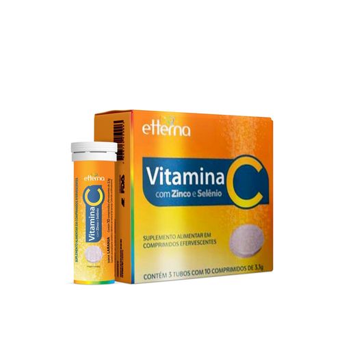 Vitamina C Zinco e Selênio Etterna com 3 Tubos com 10 Comprimidos Efervescentes